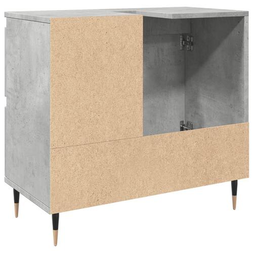 Badeværelsesskab 65x33x60 cm konstrueret træ betongrå