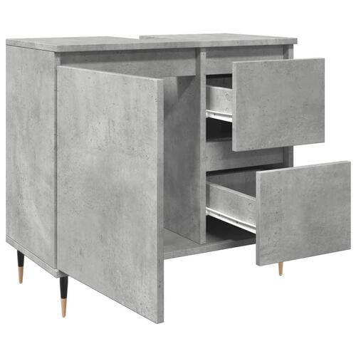 Badeværelsesskab 65x33x60 cm konstrueret træ betongrå