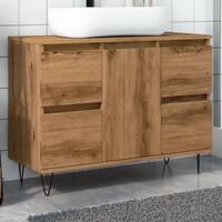 Badeværelsesskab 80x33x60 cm konstrueret træ kunsteg