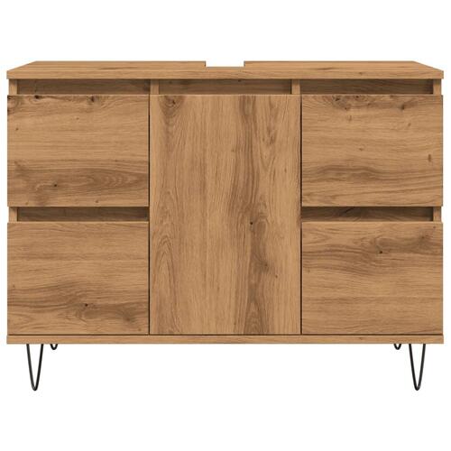 Badeværelsesskab 80x33x60 cm konstrueret træ kunsteg