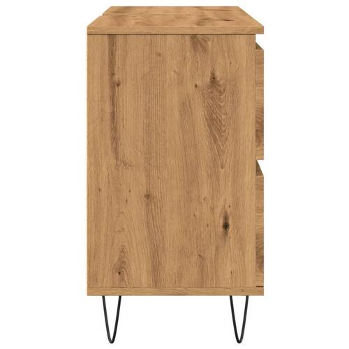 Badeværelsesskab 80x33x60 cm konstrueret træ kunsteg