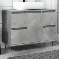 Badeværelsesskab 80x33x60 cm konstrueret træ betongrå