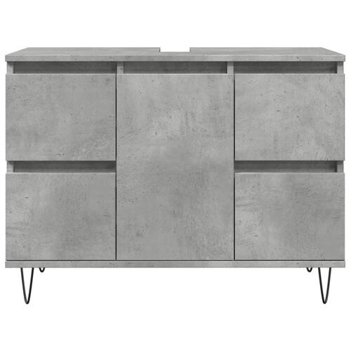 Badeværelsesskab 80x33x60 cm konstrueret træ betongrå