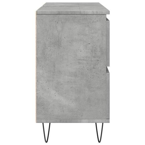 Badeværelsesskab 80x33x60 cm konstrueret træ betongrå