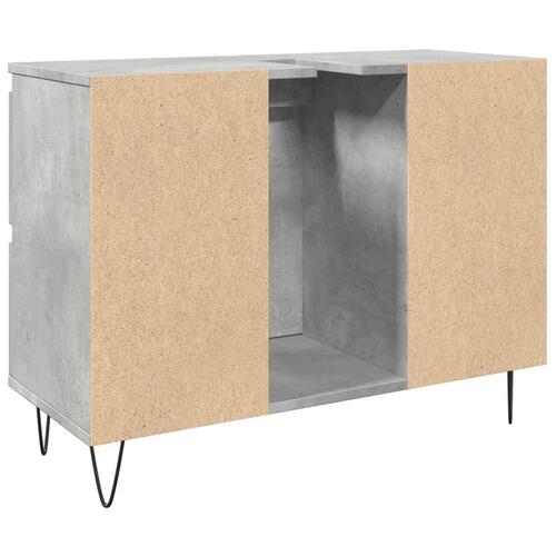 Badeværelsesskab 80x33x60 cm konstrueret træ betongrå