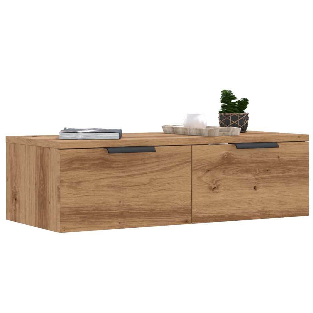 Vægskab 68x30x20 cm konstrueret træ antikt eg