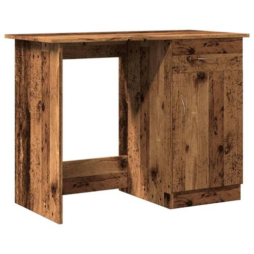Skrivebord 100x50x76 cm konstrueret træ antikt trælook