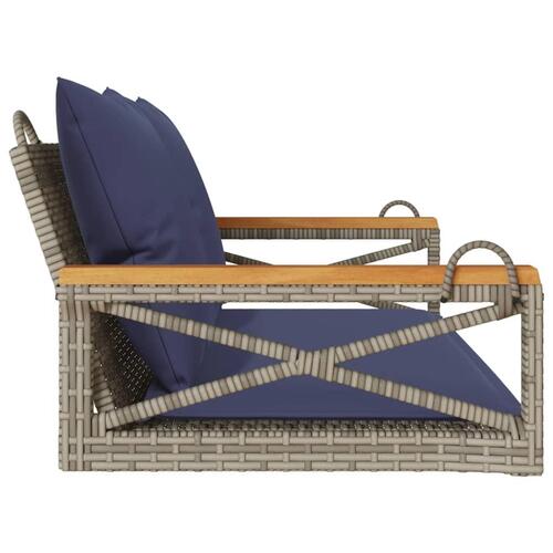 Gyngebænk med hynder 109x62x40 cm polyrattan grå