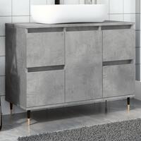 Badeværelsesskab 80x33x60 cm konstrueret træ betongrå