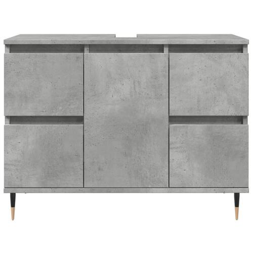 Badeværelsesskab 80x33x60 cm konstrueret træ betongrå