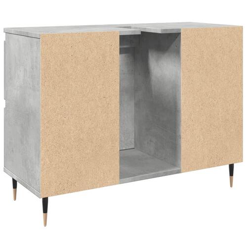 Badeværelsesskab 80x33x60 cm konstrueret træ betongrå