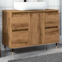 Badeværelsesskab 80x33x60 cm konstrueret træ kunsteg