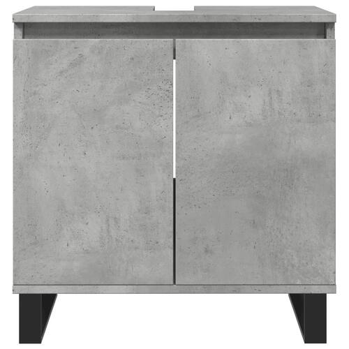 Badeværelsesskab 58x33x60 cm konstrueret træ betongrå