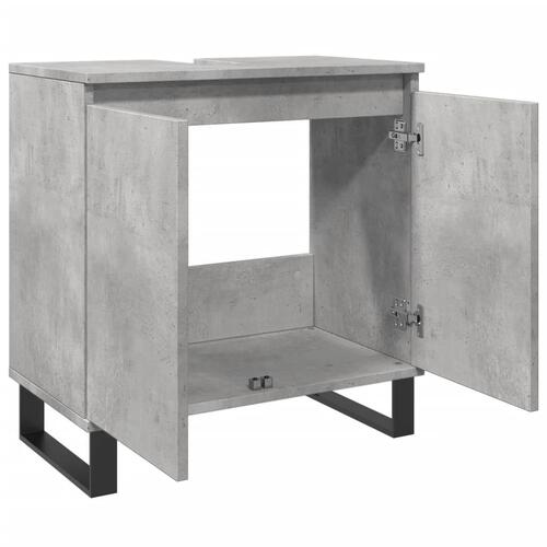 Badeværelsesskab 58x33x60 cm konstrueret træ betongrå