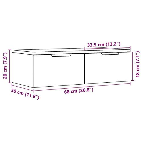 Vægskab 68x30x20 cm konstrueret træ kunsteg