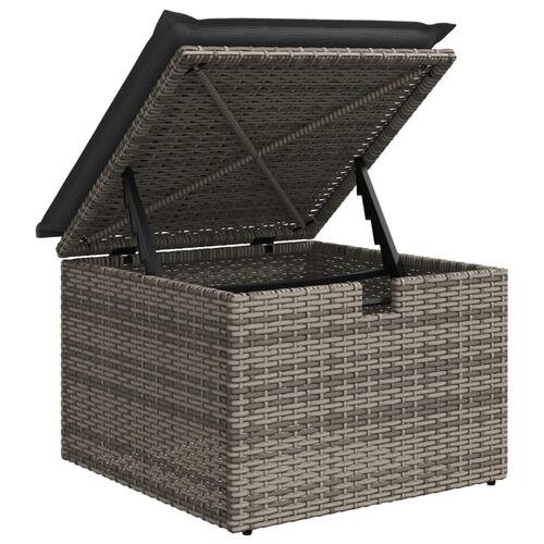 Sofasæt til haven 9 dele med hynder polyrattan grå