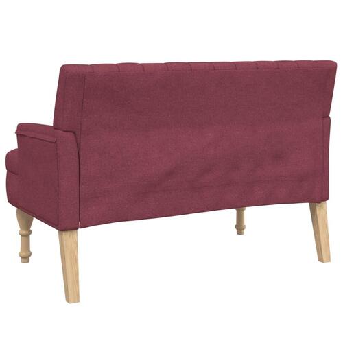 Bænk med hynder 113x64,5x75,5 cm stof vinrød