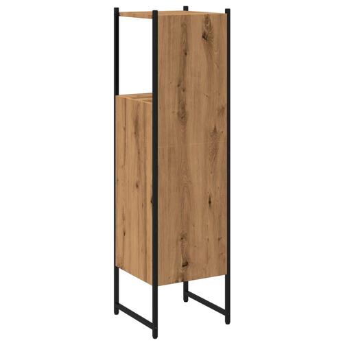 Badeværelsesskab 33x33x120,5 cm konstrueret træ kunsteg