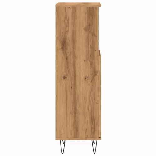 Badeværelsesskab 30x30x100 cm konstrueret træ kunsteg