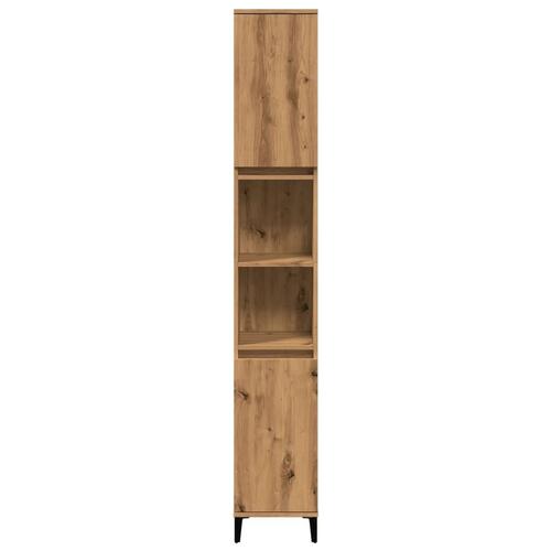 Badeværelsesskab 30x30x190 cm konstrueret træ kunsteg