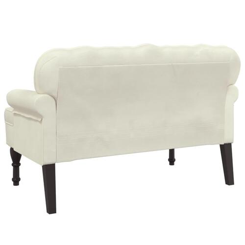 Bænk med ryglæn 119,5x64,5x75 cm velour cremefarvet