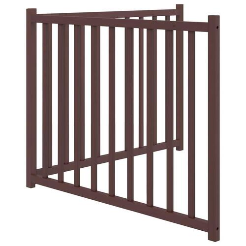 Hundelåge m. dør 2 paneler 160 cm foldbar massivt gran brunt eg