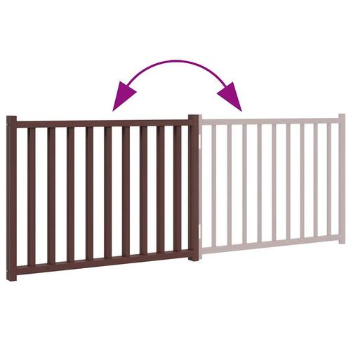 Hundelåge m. dør 2 paneler 160 cm foldbar massivt gran brunt eg