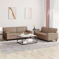2 personers sofa kunstlæder cappuccinofarvet