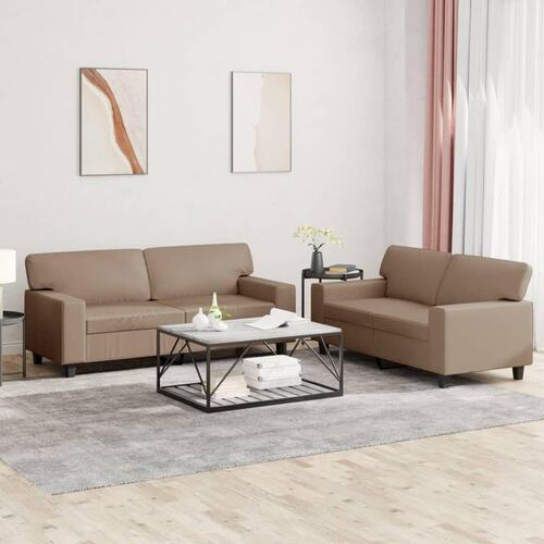 2 personers sofa kunstlæder cappuccinofarvet