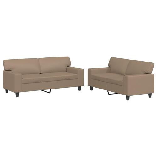 2 personers sofa kunstlæder cappuccinofarvet