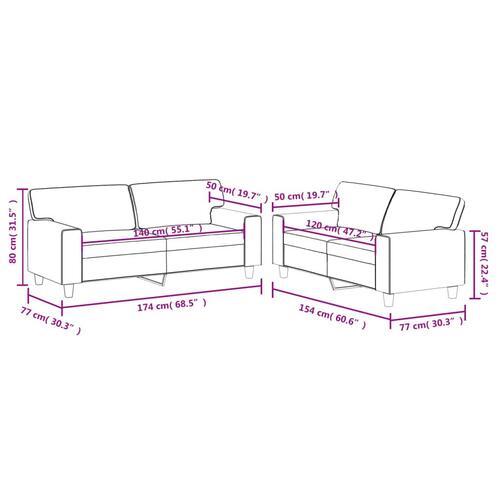 2 personers sofa kunstlæder cappuccinofarvet