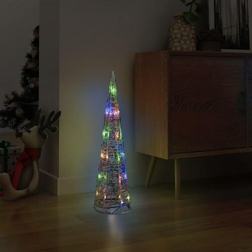 Dekorativ lyspyramide LED 60 cm akryl flerfarvet
