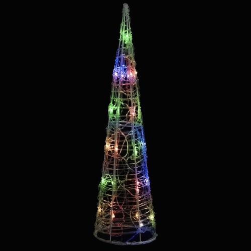 Dekorativ lyspyramide LED 60 cm akryl flerfarvet