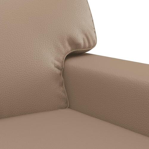 2 personers sofa med puder kunstlæder cappuccinofarvet