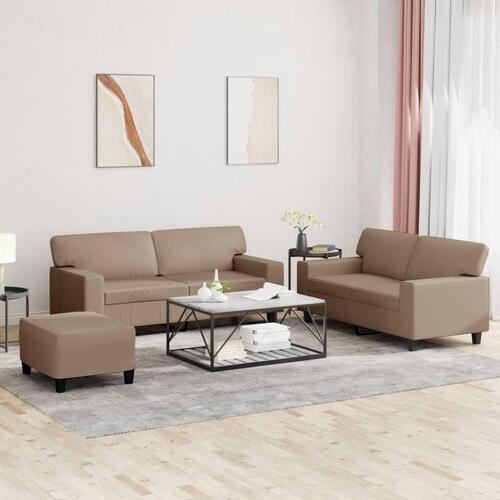 3 personers sofa kunstlæder cappuccinofarvet