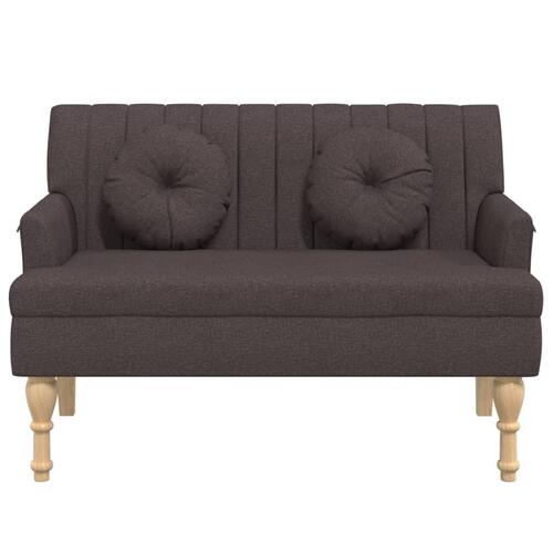 Bænk med hynder 113x64,5x75,5 cm stof mørkebrun