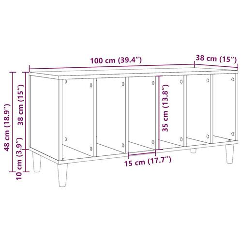 Vinylskab 100x38x48 cm konstrueret træ kunsteg