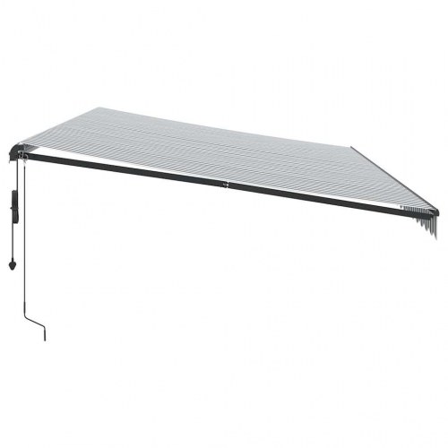 Markise med LED og automatisk betjening 600 x 300 cm - antracitgrå/hvid