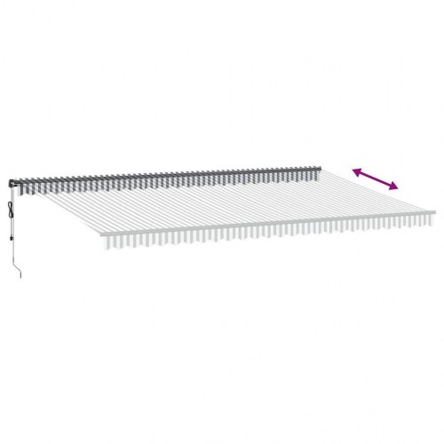 Markise med LED og automatisk betjening 600 x 300 cm - antracitgrå/hvid
