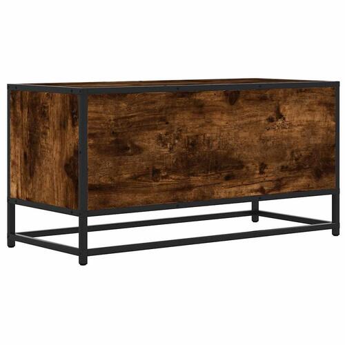 Tv-bord 80x34,5x40 cm konstrueret træ metal røget egetræsfarve