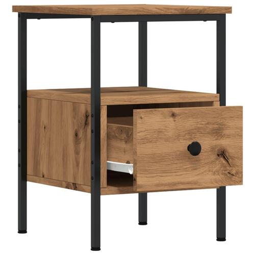 Sengeborde 2 stk. 34x36x50 cm konstrueret træ kunsteg