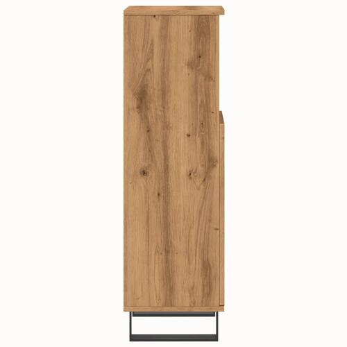 Badeværelsesskab 30x30x100 cm konstrueret træ kunsteg