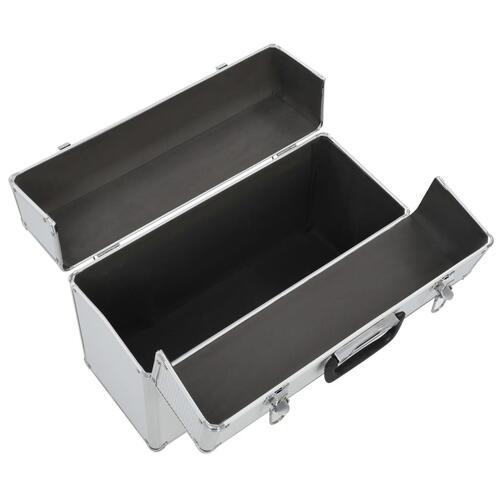 Værktøjskasse 47 x 36 x 20 cm sølvfarvet aluminium