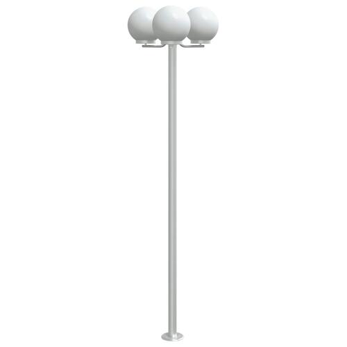 Udendørs standerlamper 2 stk. 215 cm rustfrit stål sølvfarvet