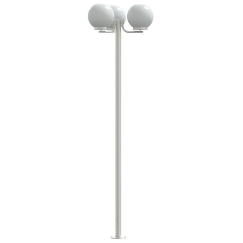 Udendørs standerlamper 2 stk. 215 cm rustfrit stål sølvfarvet