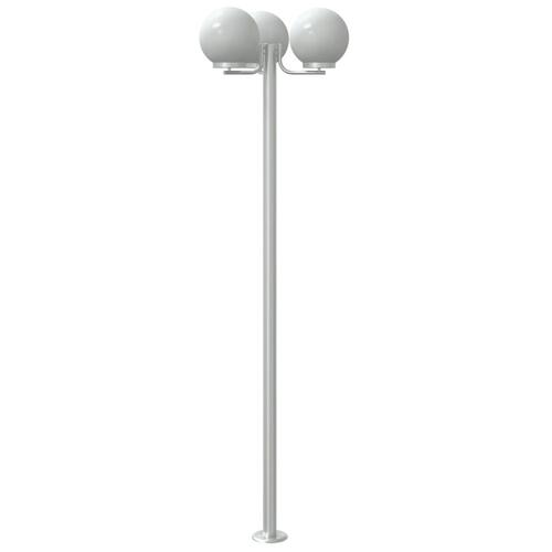 Udendørs standerlamper 2 stk. 215 cm rustfrit stål sølvfarvet