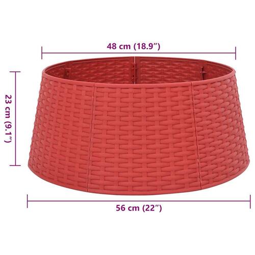 Skjuler til juletræsfod Ø56x23 cm plast rød