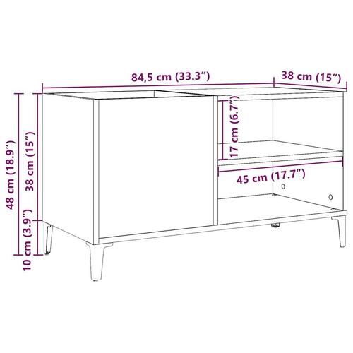 Vinylskab 84,5x38x48 cm konstrueret træ kunsteg