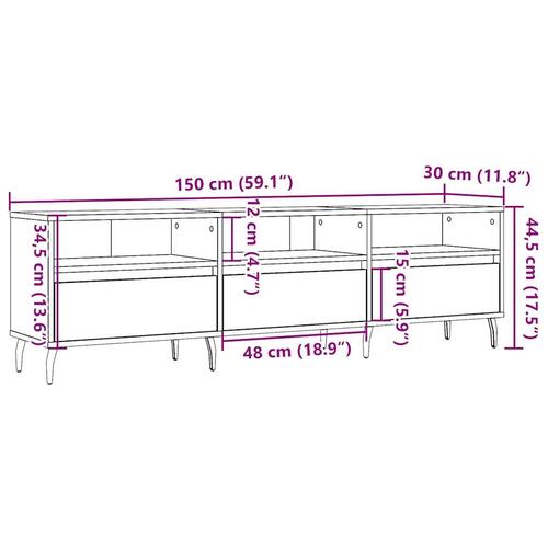 Tv-bord 150x30x44,5 cm konstrueret træ antikt trælook