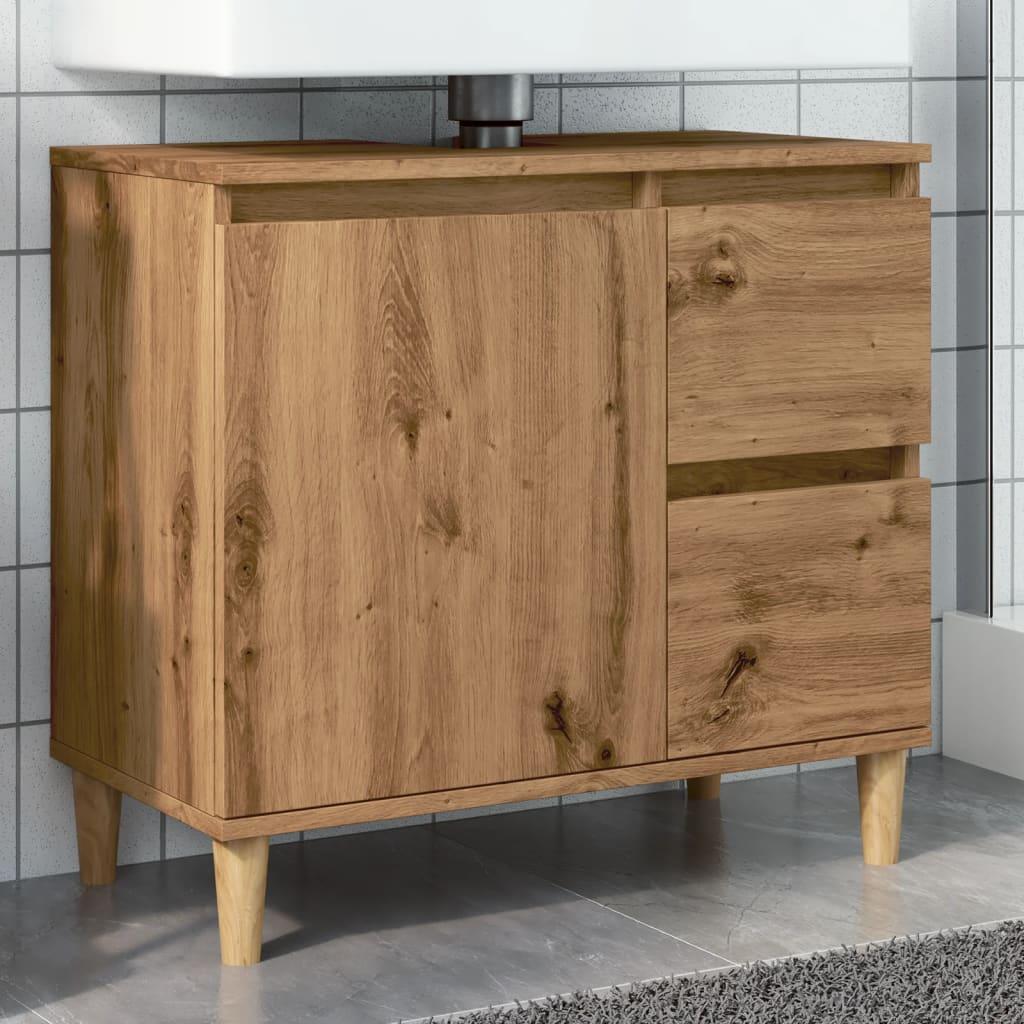 Underskab til vask 65x33x60 cm konstrueret træ kunsteg